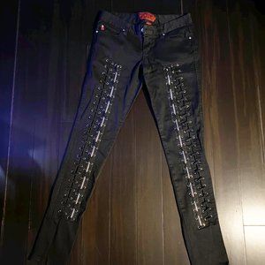 Tripp NYC Black Skinny Lace Jeans sz 7
